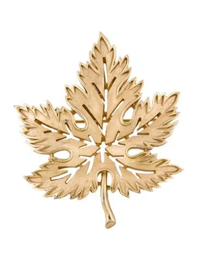 Pre-owned Trifari Leaf Brooch Pin In Multi