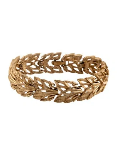 Pre-owned Trifari Leaf Link Bracelet, 6.75" In Multi
