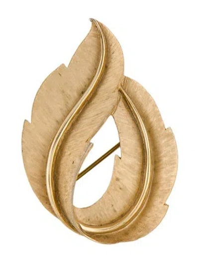 Pre-owned Trifari Leaf Pin Brooch In Multi