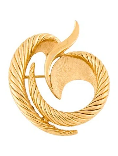 Pre-owned Trifari Leaf Pin Brooch In Multi