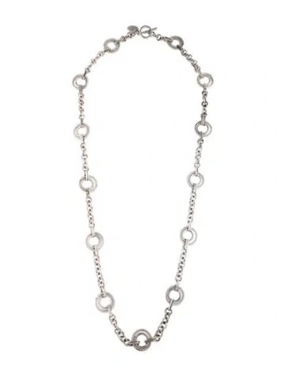 Pre-owned Trifari Long Circle Link Necklace, 32.5" In Multicolor