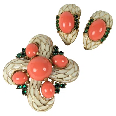 Pre-owned Trifari L'orient Series Brooch Set In Multi