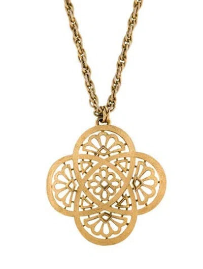 Pre-owned Trifari Mandala Pendant Necklace, 28" In Multi