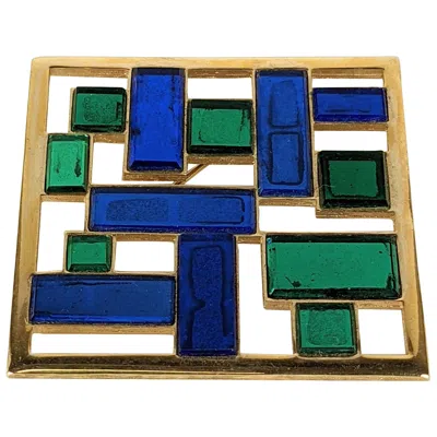 Pre-owned Trifari Mirrored Mosaic Pop Art Brooch In Multi