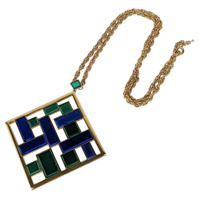 Pre-owned Trifari Mirrored Tile Modernist Pendant In Multi