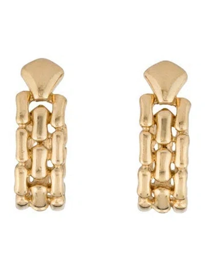 Pre-owned Trifari Openwork Link Hoop Earrings In Multicolor