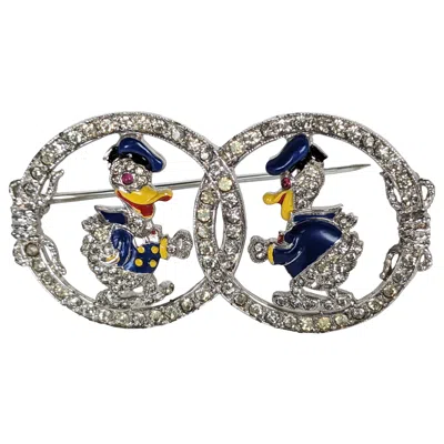 Pre-owned Trifari Rare Art Deco Disney  Donald Duck Brooch In Multi