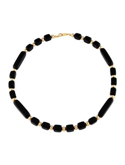 Pre-owned Trifari Resin Bead Necklace, 18" In Black