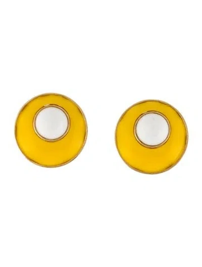 Pre-owned Trifari Resin Clip On Earrings In Multi