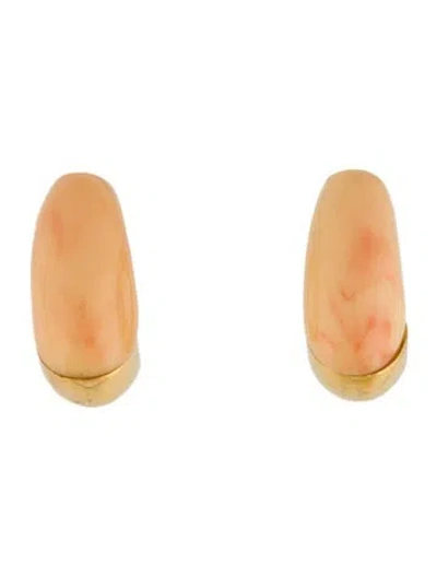 Pre-owned Trifari Resin Clip On Huggie Earrings In Multi