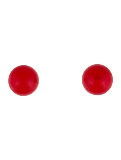 Pre-owned Trifari Resin Clip On Stud Earrings In Multi