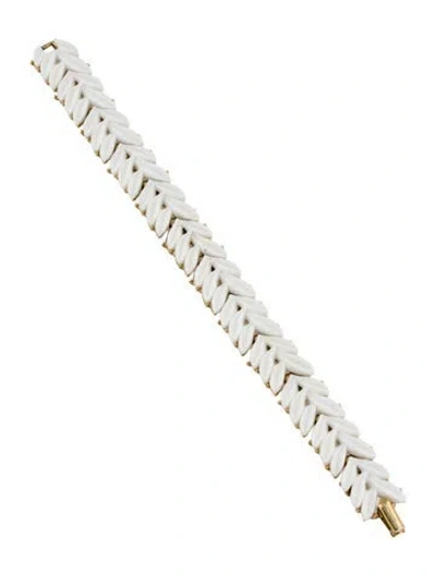 Pre-owned Trifari Resin Leaves Link Bracelet, 7" In Multi