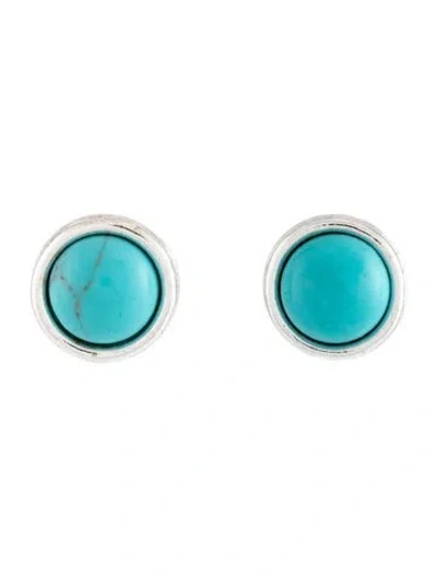 Pre-owned Trifari Resin Stud Earrings In Blue