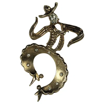 Pre-owned Trifari Retro Cowboy Brooch In Multi