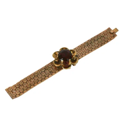 Pre-owned Trifari Retro Faux Ruby Transformation Bracelet In Brown