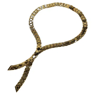 Pre-owned Trifari Retro Tank Link Necklace In Multi