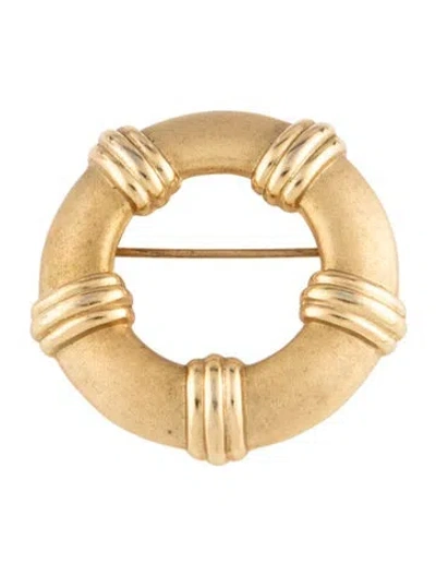 Pre-owned Trifari Round Pin Brooch In Multicolor