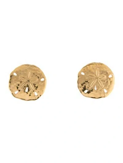 Pre-owned Trifari Sand Dollar Clip-on Earrings In Multicolor