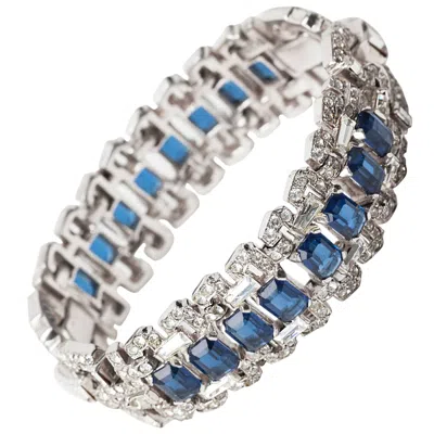 Pre-owned Trifari Spectacular Early  Art Deco Bracelet In Gray