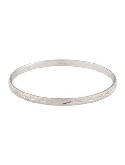 Pre-owned Trifari Textured Bangle Bracelet, 7.75" In Multicolor