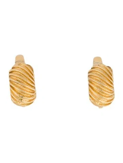 Pre-owned Trifari Textured Clip-on Earrings In Multi