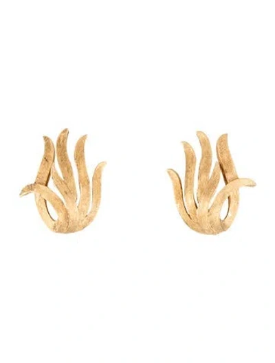 Pre-owned Trifari Textured Clip-on Earrings In Multicolor