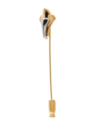 Pre-owned Trifari Two Tone Stick Pin In Multi