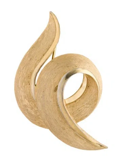 Pre-owned Trifari Vintage Brushed Pin Brooch In Multicolor