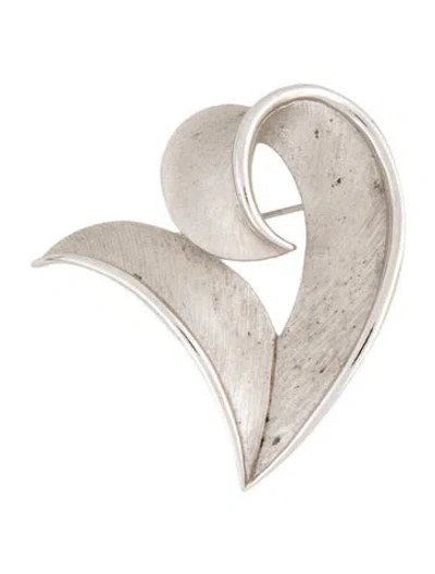 Pre-owned Trifari Vintage Brushed Pin Brooch In Multicolor