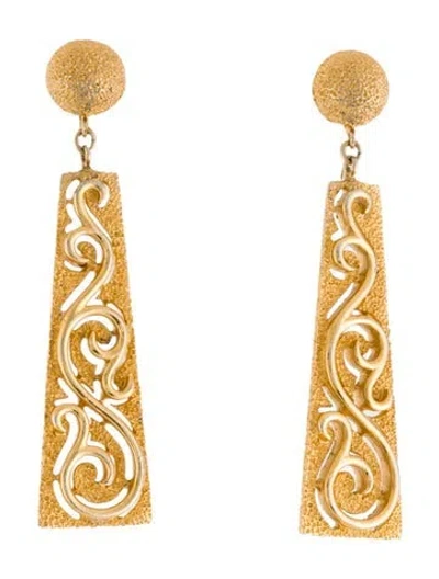 Pre-owned Trifari Vintage Clip-on Drop Earrings In Multi