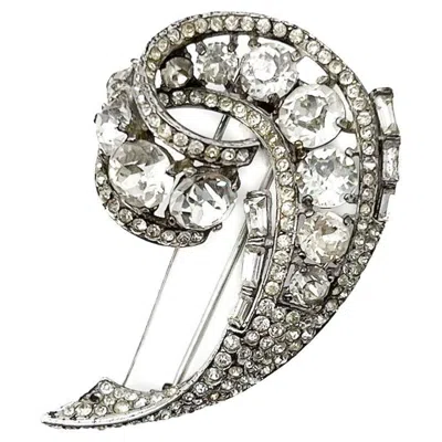 Pre-owned Trifari Vintage Crown  Art Deco Alfred Philippe Brooch 1940s In Multi