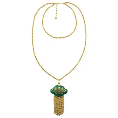 Pre-owned Trifari Vintage Crown  Persian Garden Tasselled Necklace 1960s In Multiple