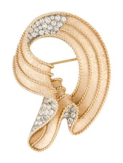 Pre-owned Trifari Vintage Crystal Brooch Pin In Multi