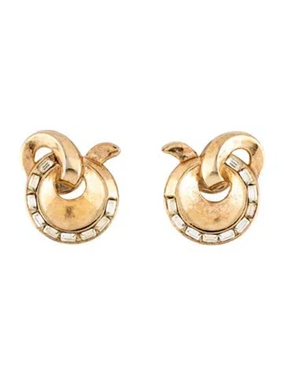 Pre-owned Trifari Vintage Crystal Clip-on Earrings In Multicolor