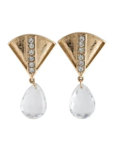 Pre-owned Trifari Vintage Crystal Drop Earrings In Clear