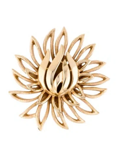 Pre-owned Trifari Vintage Flower Clip-on Earrings In Multicolor