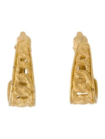 Pre-owned Trifari Vintage Hoop Clip-on Earrings In Multi