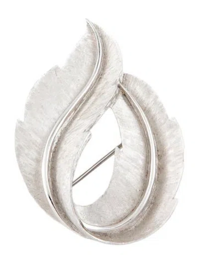 Pre-owned Trifari Vintage Leaf Brooch Pin In Multicolor