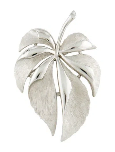 Pre-owned Trifari Vintage Leaf Pin Brooch In Multi