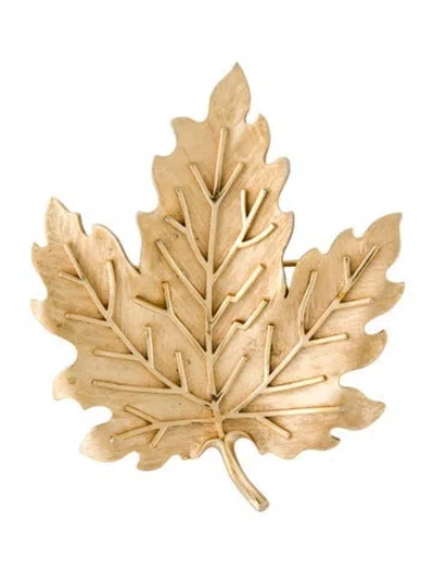 Pre-owned Trifari Vintage Leaf Pin Brooch In Multi