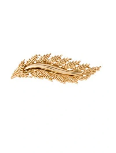 Pre-owned Trifari Vintage Leaf Pin Brooch In Multicolor