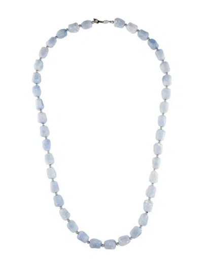 Pre-owned Trifari Vintage Resin Bead Strand Necklace, 23" In Blue