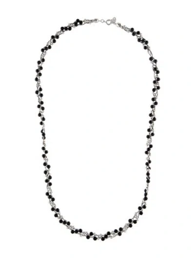 Pre-owned Trifari Vintage Resin Beaded Strand Necklace, 25" In Black