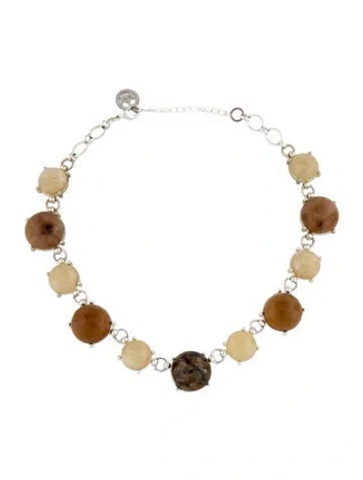 Pre-owned Trifari Vintage Resin Collar Necklace, 18" In Brown/white