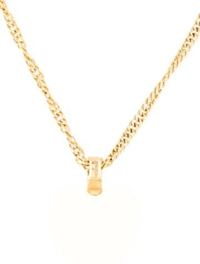 Pre-owned Trifari Vintage Resin Heart Pendant Necklace, 16" In White