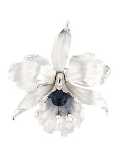 Pre-owned Trifari Vintage Resin Pin Brooch In Blue