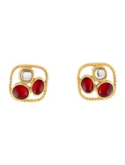 Pre-owned Trifari Vintage Resin Stud Earrings