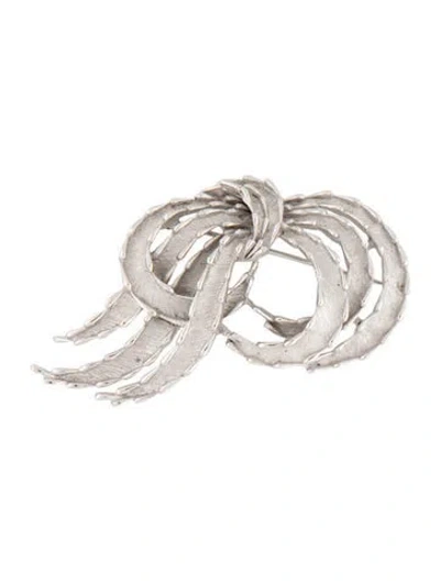Pre-owned Trifari Vintage Ribbon Brooch In Multicolor
