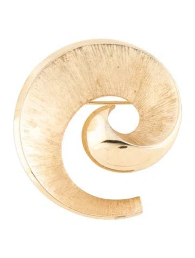 Pre-owned Trifari Vintage Spiral Brooch In Multicolor