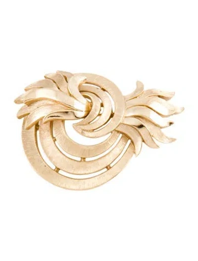 Pre-owned Trifari Vintage Spiral Pin Brooch In Multi